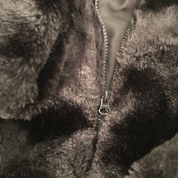 GAP Vintage Girls Black Teddy Bear Coat  S/P 5-6 - Picture 5 of 5